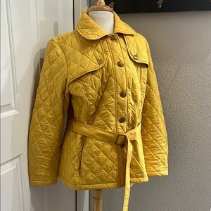 Lands' End Yellow Quilted Puffer Jacket